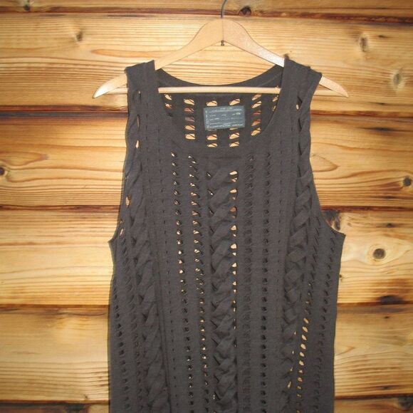 All Saints Brown Open Knit Top Tunic - Picture 4 of 8